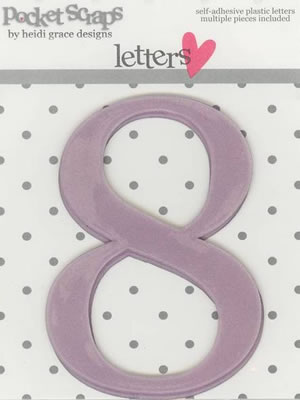 Heidi Grace - Girlfriends - Plastic Number Stickers 8 - 2/pk  (sold in 3's)